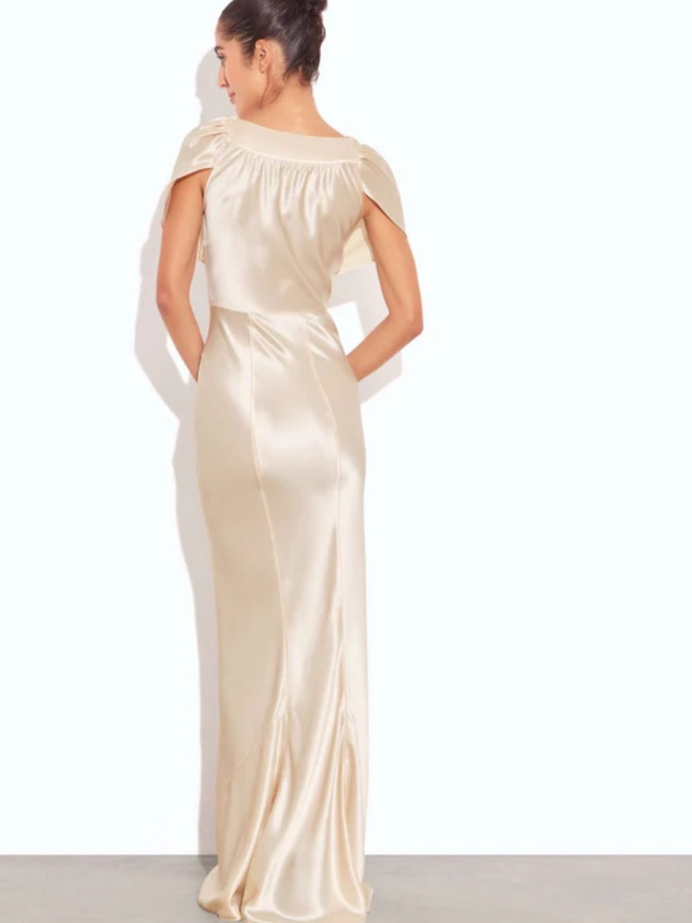 Rat&Boa Lilia Ivory Satin Dress - NWT Small - Picture 2 of 7